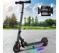 Tooluck Elektroroller für Kinder, 150W Motor E-Scooter mit LED-Display, 16km/h & 8km Reichweite, Höhen- & Geschwindigkeitseinstellung, Regenbogen LED-