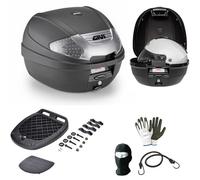 Topcase E300NT2B Koffer GIV I 30 l schwarz für Motorrad Roller kompatibel mit Vespa GTS 250 i.e. Koffer inklusive Platte und Universal-Set für Gepäckträger hinten 41 x 40 x 30 cm