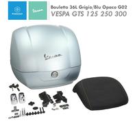 Topcase Hinten 36L Grau/Blau Matt G02 Original Piaggio VESPA GTS 300