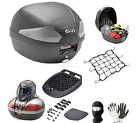 Topcase Koffer B29NT2 Tech + Platte Givi für 1 Integralhelm oder Jethelm 29 l, transparente Einsätze für Motorrad-Scooter mit Gepäckträger hinten, kompatibel mit V-ESPA GTS 300
