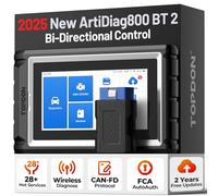TOPDON AD800BT V2.0 OBD2 diagnosegerät für alle Fahrzeuge, Alle Systemdiagnosen &28 Servicefunktionen, Bidirektionales diagnosegerät Auto, FCA/CAN-FD-Unterstützung, 2 Jahre kostenlose Upgrades