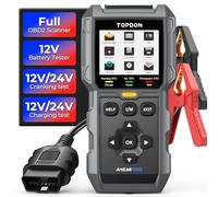 TOPDON AL500B OBD2 Diagnosegerät&Batterietester 2 in 1, Diagnosegerät Auto mit vollständigen OBD2 Funktionen, 12V Batterietests, 12V/24V Anlasser&Ladetests