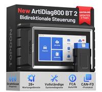 TOPDON ArtiDiag800 BT 2 OBD2 Diagnosegerät, All-System-Diagnose-Tool mit 28+ Wartungsfunktionen, FCA-Gateway-Zugang & CAN-FD-Protokoll, Active-Test, Drahtlose Bluetooth, 2 Jahre kostenlose Updates