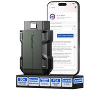 TOPDON TopScan Master OBD2 Diagnosegerät Bluetooth, Bidirektionale/Aktiver Test, Wireless Alle Systeme für iOS & Android, 30+ Reset-Diensten, CAN-FD&DoIP, FCA/Nissan/Renault SGW, KI-Unterstützung