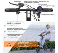 TopMate ES36 3-Rad Elektromobil Faltbar E-Scooter für Erwachsene Reisen