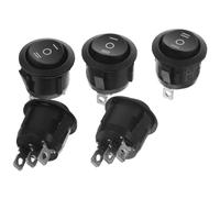 TOPPERFUN 5stücke Runde Wippschalter Auto Taster Einpolig Umschalter Drucktasten Rund Steuerung Schwarz Autotaster Wipptaster