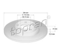 TOPRAN 2x Bremsscheibe hinten Ø294 mm Voll für VW Transporter IV Bus 70XB