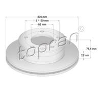 TOPRAN 2x Bremsscheibe vorne Ø276mm belüftet für Mercedes-Benz Sprinter 3-T