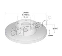 TOPRAN 2x Bremsscheibe vorne Ø282 mm Voll für VW Transporter IV Kasten 70XA 1.9