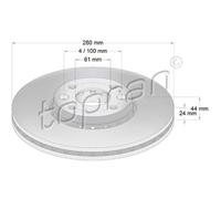 TOPRAN Bremsscheiben vorne Ø280 mm belüftet für Renault Captur Dokker I 701 101