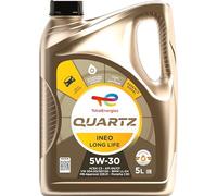 TotalEnergies Quartz Ineo Long Life 5W-30 Benzin- und Dieselmotoröl, 5 Liter