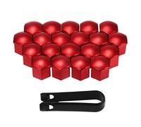 Toygogo 20 Stücke Universal Radschrauben Radmuttern Radschraubenkappen 17 mm mit Abziehhaken Set für Auto - rot