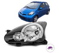 Toyota Aygo Scheinwerfer Links 05-14 H4 Klarglas Schwarz OEM alle Modelle