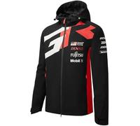 Toyota Gazoo Racing, Offizieller WEC-Merchandise-Artikel 2025, Team wasserdichte Regenjacke, durchgehender Reißverschluss, Schwarz, Rot, Weiß, Schwarz , XL