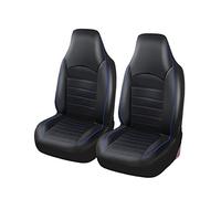 TOYOUN Klassisch Autositzbezüge Vordersitze Highback Sitzbezüge Auto Vordersitze 2er Universal Schonbezüge PU Leder Sitzschoner für Autositz Vorne Schwarz Blau Auto-Zubehör Innenraum