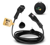TPFNet Typ 2 Ladekabel 5m für Elektroauto PHEV Hybrid 11kW 16A E-Auto Ladekabel 3 phasig 5 Meter, Kompatibel mit Model 3/S/X/Y, i3, ID.3, ID.4, E-Tron, IONIQ 5, ZOE, Kona EV, 500e, EQC, EV6