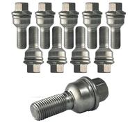 TRACER 10x Radschraube M14x1.5 Kugelbund 2-teilig R14 35mm | Schlüsselweite 17mm kompatibel mit VW ID. Buzz EB Touareg 3 4motion CR