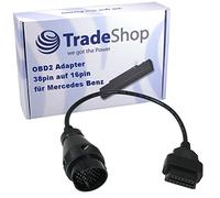 Trade-Shop 38Pin Rundstecker Mercedes Benz ODB DLC Adapter für 16Pin ODB2 Stecker Autoboss/AutoDia/Bosch KTS/BPS-100 / DXM/Hella Gutmann/KKL Interface/iCarsoft i810 i980 / Launch C-Reader