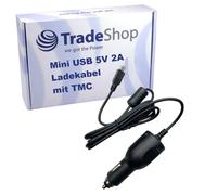 Trade-Shop Mini USB KFZ Ladekabel Ladegerät 12V/24V mit TMC Antenne für Becker Traffic Assist 7827 7914 7926 7927 7928 7977 Highspeed 7934 / Navi