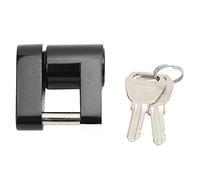 Trailer Lock 1 / 4in Anhängerschloss Zinklegierung Schwarz, Diebstahlschutz, Mit 2 Schlüsseln für Wohnwagen und Lkw - Rostfrei, Robust, Kompakt und Praktisch für Unterwegs