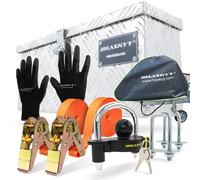Transportbox Satz Alubox Anhängerschloss 2x Spanngurte Ratsche Deichselhaube