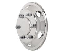 Radzierblende 17,5" Edelstahl gewölbt mit aufgesetzten Radmutterkappen.