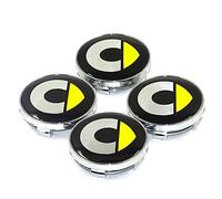 TRFAN 4 Stück Auto Nabendeckel Nabenkappen für Smart Fortwo 451 453 Forfour 450 452 454 Cabrio Roadster 60mm Wasserdicht Rostfrei Auto Radnabendeckel ZubehöR,A
