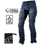 Trilobite Motorrad-Jeans Parado Doublelayer CE AAA Damen blau Regular Fit, Größe 30/32