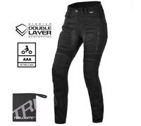 Trilobite Parado Doublelayer Slim Damen Motorrad Jeans, schwarz, Größe 30 34