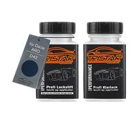 TRISTARcolor Autolack Lackstift Set für Dacia/ARO D42 Bleu Navy/Marine Blau Basislack Klarlack je 50ml