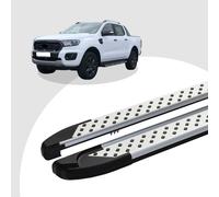 Trittbretter passend für Ford Ranger ab 2015 (Model: ALMO, Farbe: Silber) mit AB