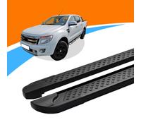 Trittbretter passend für Ford Ranger Model 2012 bis 2016 ALMO Schwarz mit ABE