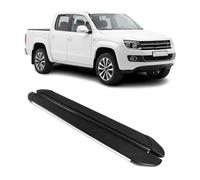 Trittbretter Seitenschutz für VW Amarok DoubleCab 2010-22 Alu Schwarz Silber 2x