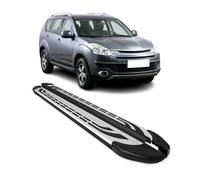 Trittbretter Seitenschweller für Citroën C-Crosser 2007-13 Alu Silber Schwarz 2x