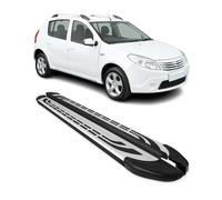 Trittbretter Seitenschweller für Dacia Sandero Stepway 2007-2012 Schwarz Alu