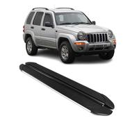 Trittbretter Seitenschweller für Jeep Cherokee 2002-2007 Aluminium Schwarz Grau