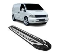 Trittbretter Seitenschweller für Mercedes Vito 1996-2003 L1/L2 Silber Schwarz 2x