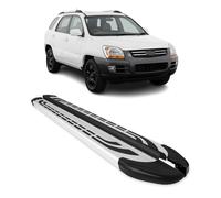 Trittbretter Seitenschweller Seitenbretter für Kia Sportage 2004-2010 Alu Grau