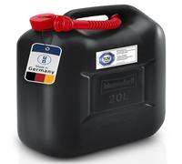 Hünersdorff Benzinkanister Standard 813500, 20 Liter, Kunststoff, mit Ausgießer, schwarz