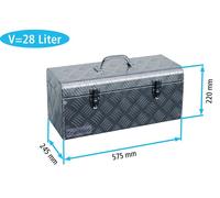 Truckbox D028 Deichselbox, Werkzeugbox, Alu Riffelblech, Alubox, Staukasten, Anhängerkiste - ca. 28 Liter