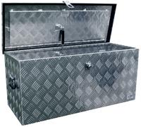 Truckbox D120 Deichselbox, Werkzeugbox, Alu Riffelblech, Transportbox, Alu Transportkiste, Anhängerkiste - ca. 118 Liter
