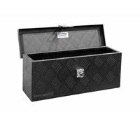 Truckbox DB015 Schwarz, Deichselbox, Werkzeugbox, Alu Riffelblech, Alubox, Staukasten, Anhängerkiste - ca. 13 Liter