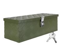 Trucky Deichselbox Grün Werkzeugkasten Truckbox Alu Box Anhänger Kiste mit Deckel Abschließbar Alubox Transportbox Werkzeugbox Aluminium Aufbewahrungsbox D025