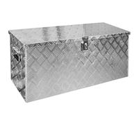 Trucky Truckbox aus Aluminium, Modell D120, 89x36x42cm, Abschließbar, Robustes Riffelblech, Deichselbox Für Werkstatt, Auto, Hobby Alu Kiste Anhängerbox