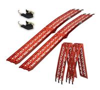 TRUTZHOLM 2 x Auffahrrampe 2-fach klappbar 228 cm Tragkraft 680 kg Alu rot ge...