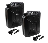 2x Metallkanister schwarz 20 Liter inkl. Ausgießer + Halterung Benzin Diesel