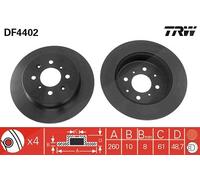 Trw 1x Bremsscheibe [Hersteller-Nr. DF4402] für Honda, Mg