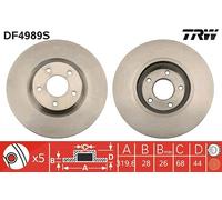 Trw 1x Bremsscheibe [Hersteller-Nr. DF4989S] für Nissan, Renault