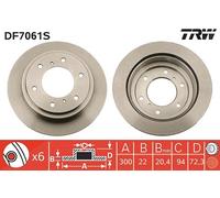 Trw 1x Bremsscheibe [Hersteller-Nr. DF7061S] für Mitsubishi