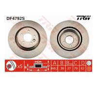 TRW 2x Bremsscheibe vorne Ø360mm belüftet für Land Rover Discovery IV Range L319